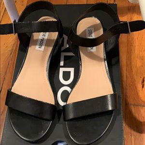 Black heeled sandals